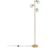 QAZQA Art Deco Stehlampe Gold mit grünem Glas 3