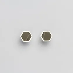 Facade Ohrringe eckig mit schwarzem Marmor - Holzkern Modell: Jewelry