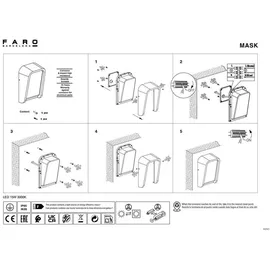 faro BARCELONA Wandleuchte Aluminium 10,0 cm IP65 15W grau