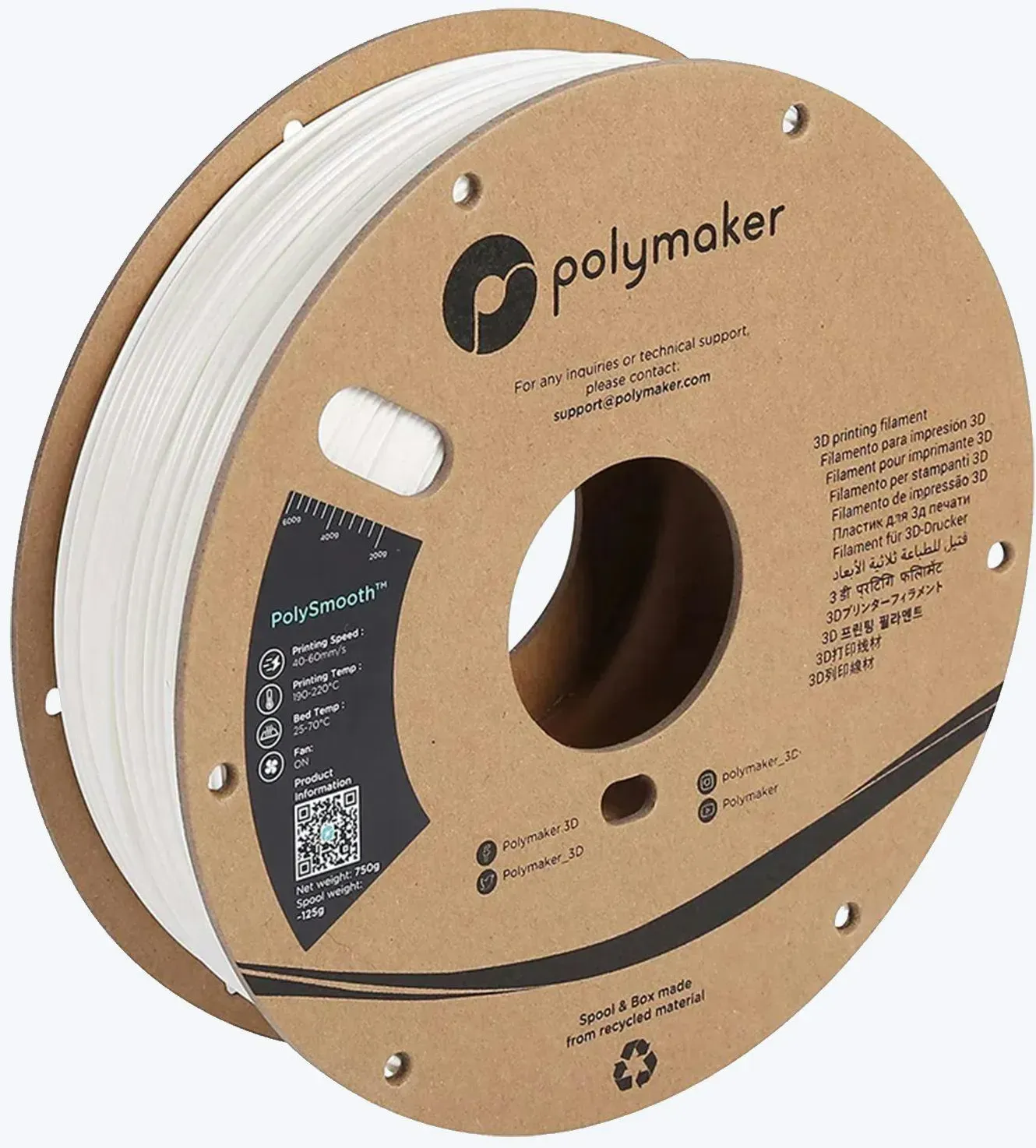 Polymaker PolySmoothTM, Gewicht: 750g, Filamentgröße: 1.75mm, Farbe: Rosa