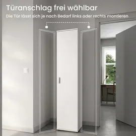 home collective Schmaler Mehrzweckschrank 40 x 35 x 184 cm Weiß