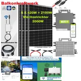 Balkonkraftwerk 2100 W/ 2000 W Photovoltaik Solaranlage Steckerfertig WIFI Smart