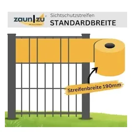 zaun|zu® Sichtschutz Rattan PE für Doppelstabmatten Hellgrau 26m