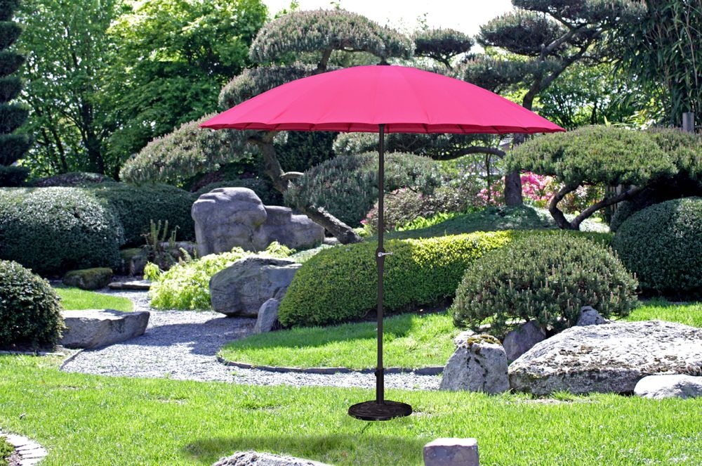 Sonnenschirm mit 24 Streben pink Stahl/Polyester 160g/m2