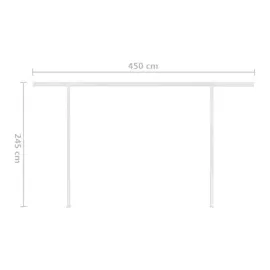vidaXL Markise Manuell Einziehbar mit LED 4x3,5 m Blau und Weiß