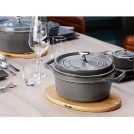 Staub Cocotte 22 cm rund graphitgrau