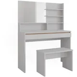 Vicco Schminktisch, Emma 120 cm mit Spiegelregal & Bank