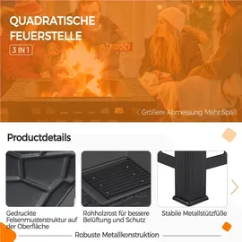 Yaheetech Feuerschale Ø 3 cm Schwarz