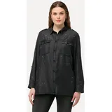 Ulla Popken Bluse in grey denim | 54-56