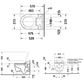 Duravit ME by Starck Wand-Dusch-WC für SensoWash mit HygieneFlush 2579592000,