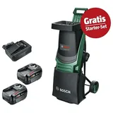 Bosch Power for All 18V Maschinenpaket  (Akku-Rasenmäher ROTAK18V-34, 18V, 2,5 Ah Akku & Ladegerät)