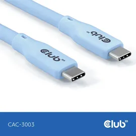 Club 3D USB Typ-C zu Typ-C Kabel 20 Gbps 240W 4K60Hz 2m blau