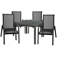 Mojawo Gartengarnitur Sitzgarnitur 5-teilig 90x90cm Non-Wood