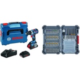 Bosch Professional Akku Bohrschrauber GSR 18V-60 C (inkl. Akku, Ladegerät GAL 18 V-40) + 40-tlgs. Bohrer Bit Set (Pick and Click, extra harte Schrauber Bits, mit Universalhalter) - Amazon Edition