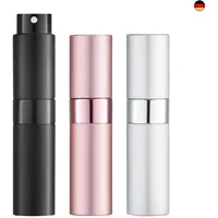 Toureal 8ML Parfum Zerstäuber Leer (3 Stück) Mini Spruehflasche, Parfüm Behälter, Parfümzerstäuber Nachfüllbar (Silber, Pink, Schwarz)