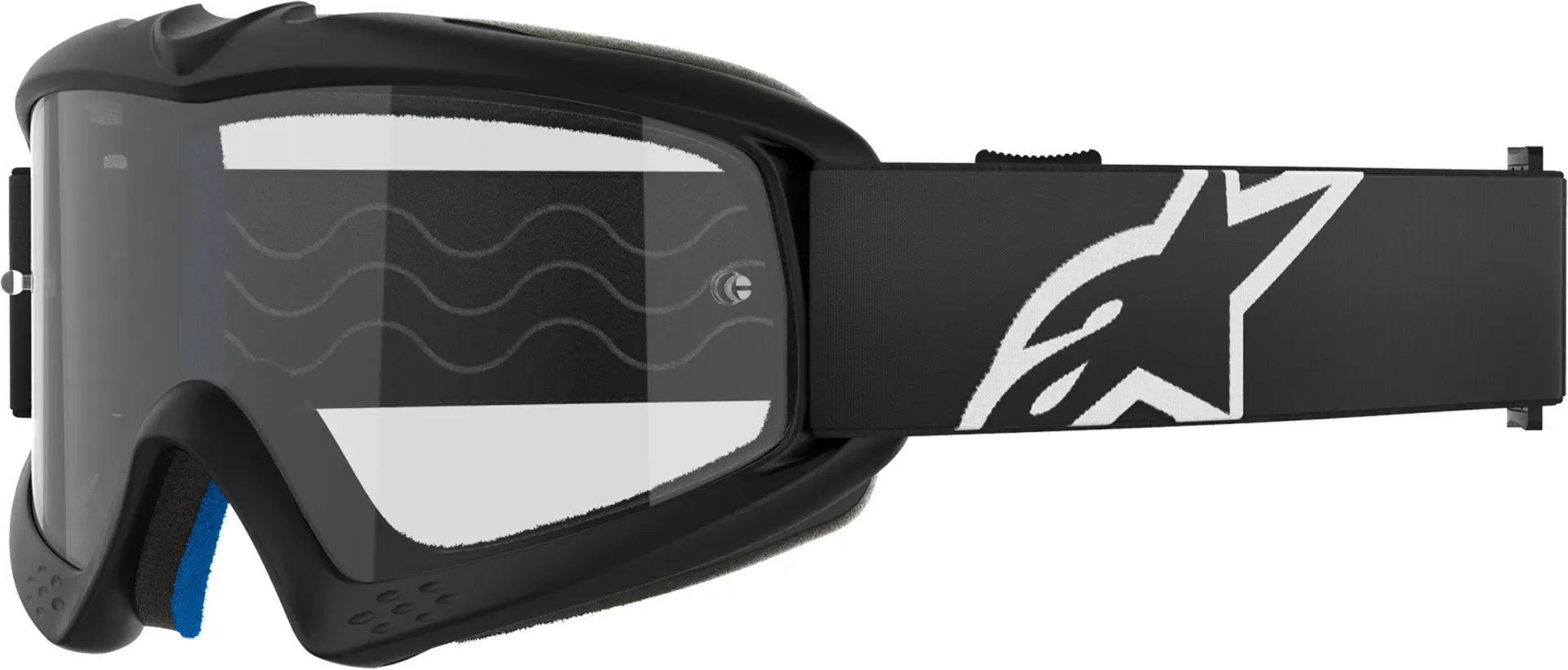 Alpinestars Vision Corp Clear Motorcrossbril voor jongeren, zwart, Eén maat