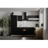 Respekta Winkelküche L-Form 280 cm Schwarz