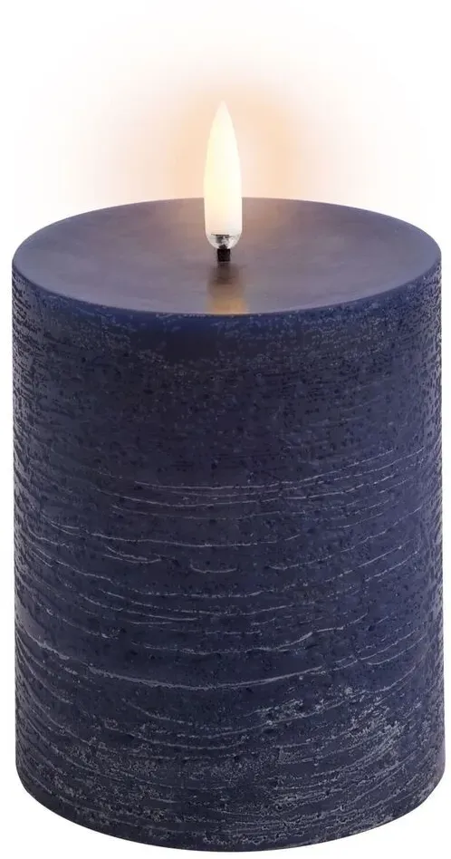 Uyuni LED Stumpenkerze 7,8x10cm rustic dark blue