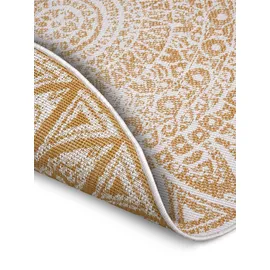 freundin Home Collection Teppich Lilja Wendeteppich", gelb Ocker, H:5mm Ø:240cm, Polypropylen (PP), Freundin Home Collection Teppiche, Teppich, In-& Outdoor, beidseitig, Wetterfest, Balkon, Garten, Wohnzimmer