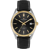 Jacques Lemans Derby Armbanduhr, Herrenuhr, Damenuhr, Lederarmband, Datum