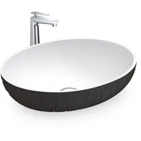 Bernstein Waschbecken LEO, Design Aufsatzwaschbecken Mineralguss, Struktur Waschtisch, oval