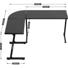 huzaro Hero 6.0 Gaming Tisch Schwarz