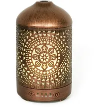 Earnest Living Aroma-Diffuser ätherische Öle, Raum-Luftbefeuchter Schlafzimmer mit Timer-Funktion, Lufterfrischer Wohnung mit 7 Licht-Modi, Duftöl Diffuser elektrisch aus Metall, 100ml