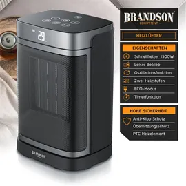 Brandson Heizlüfter 1500 W Schwarz/Silber