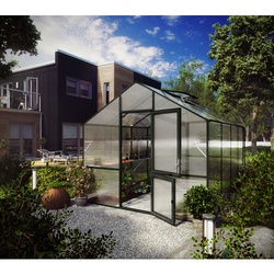 KGT Gewächshaus »Lilie«, 12,75 m2, Kunststoff/Aluminium, winterfest - grau