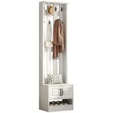 stilvora Garderoben-Set Schuhbank 50 x 36 x 190 cm Weiß