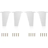 Kukicu Möbelfüße Weiß - Beine für Möbel Schräg - 4er Set - Höhe: 120mm - Material: ABS-Kunststoff - Skandinavisches Design - Schrauben Inklusive (4 Stück)