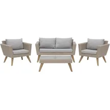 Beliani Rattan Lounge-Set braun