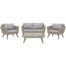 Beliani Rattan Lounge-Set braun