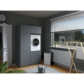 laundreezy Mehrzweckschrank-Set 68 x 200 x 118 cm Grau