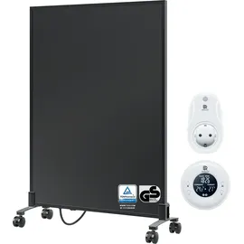 bringer-germany Bringer Infrarotheizung Standgerät - 300 Watt - Energiesparend - Mobile Elektroheizung mit Standfüßen auf Rollen, Thermostat und Fernbedienung - 5 Jahre Garantie, TÜV - Deutsche Qualitätsmarke