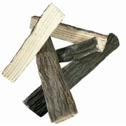 Gardenforma Brennholz aus Keramik für Gas-Feuerstellen - Spaltholz Optik Massivholz