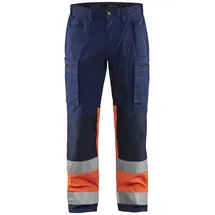 Blåkläder Blaklader 155118118953D88 High Vis-Hose mit Stretch, Marineblau/Orange, Größe D88