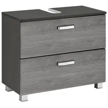 WELLTIME Waschbeckenunterschrank WELLTIME "Ravenna", grau (eichefarben, graphit, rauchfarben), B:70cm H:59cm T:35cm, Schränke, Waschbeckenunterschrank, Breite 70 cm, Türen mit Anschlagdämpfern