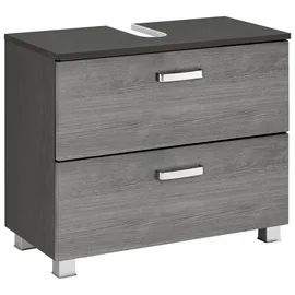 WELLTIME Waschbeckenunterschrank WELLTIME "Ravenna", grau (eichefarben, graphit, rauchfarben), B:70cm H:59cm T:35cm, Schränke, Waschbeckenunterschrank, Breite 70 cm, Türen mit Anschlagdämpfern