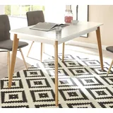 furn.design Esstisch "Isgard" in weiß matt und Scandi Eiche Küchentisch ausziehbar 140 - 180 cm - Weiß