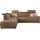 DOMO collection Ecksofa »Ava, moderne Sitzheftung mit toller Doppelnaht, komfortabel, L-Form«, mit Ottomane, inkl. Federkern, wahlweise mit Kopfteilverstellungen braun