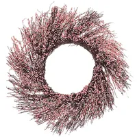 Beliani Dekokranz Hängekranz Blumenmotiv Holz rund ø 50 cm
