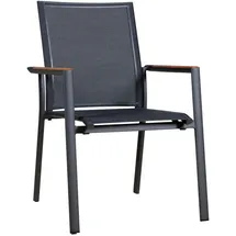 Zebra Technologies Fly Stapelsessel 62 x 69 x 91 cm graphit/carbon grey/Teak Armlehnen