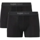 super.natural Herren M Tundra175 2-pack Boxershorts, Jet Black/Jet Black, L