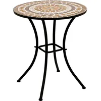 DEGAMO Bistrotisch LUCCA 60cm rund, Eisen schwarz und Mosaik