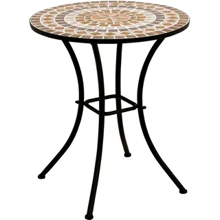 DEGAMO Bistrotisch LUCCA Ø 60 x 70 cm Braun/Weiß/Schwarz