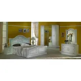 JVmoebel Komplettschlafzimmer Italienisches Schlafzimmermöbel Set in Weiß mit Bett und Schrank, (6-tlg), Made in Europa weiß