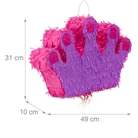 Relaxdays Piñata Krone HBT 31 x 49 x 10 cm lila/pink