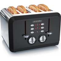 Arendo Edelstahl Toaster 4 Scheiben, Automatik, Edelstahl, Wärmeisolierendes Doppelwandgehäuse, schwarz, Toaster, Schwarz