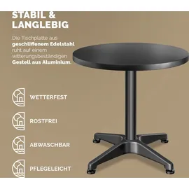 CASARIA Bistrotisch Ø 60 x 70-115 cm Schwarz